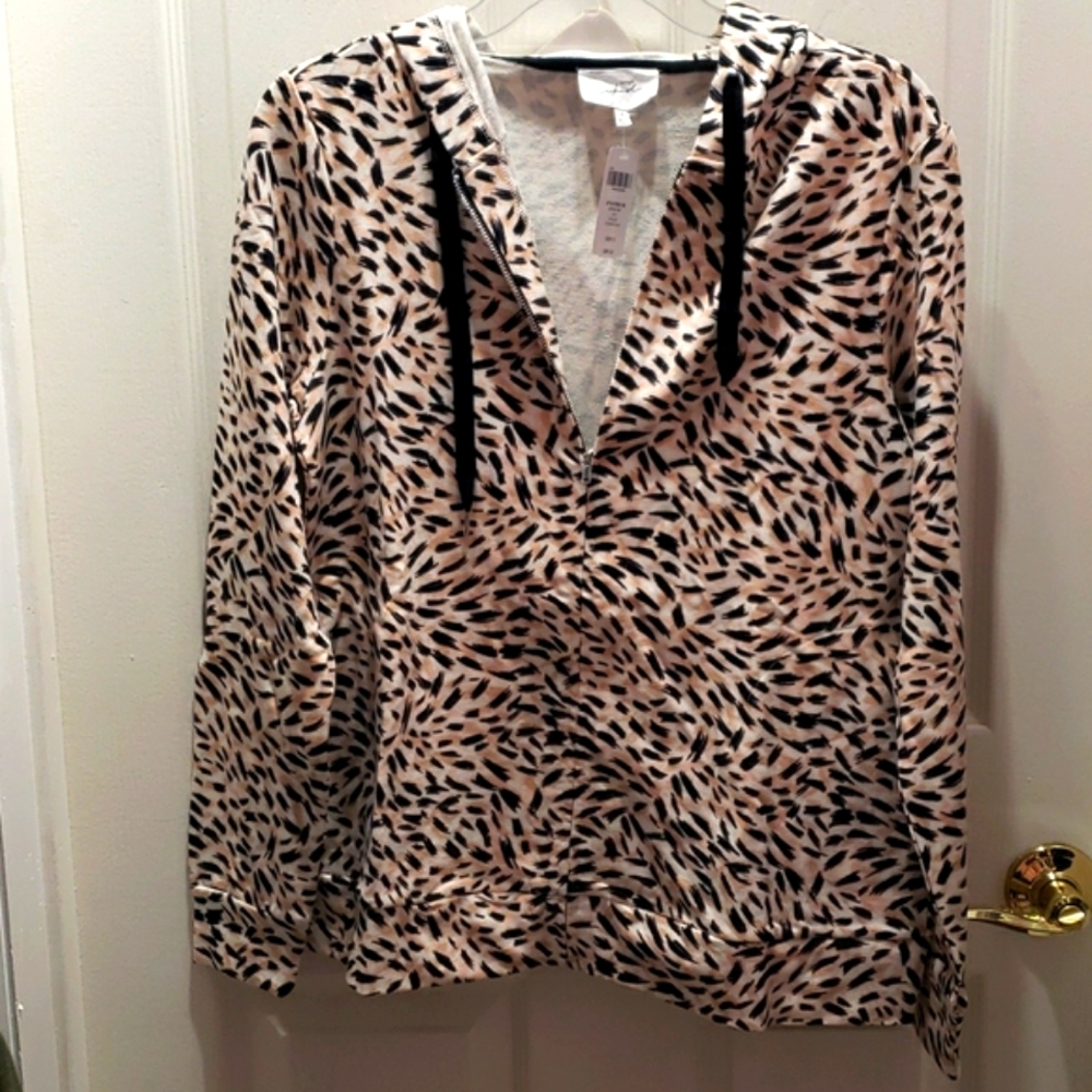 Soma Misses Cotton Terry Zip Up Long Sleeve Jacket Size Small NWT